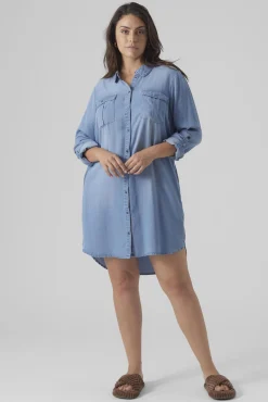 Vestido corto vaquero talla grande