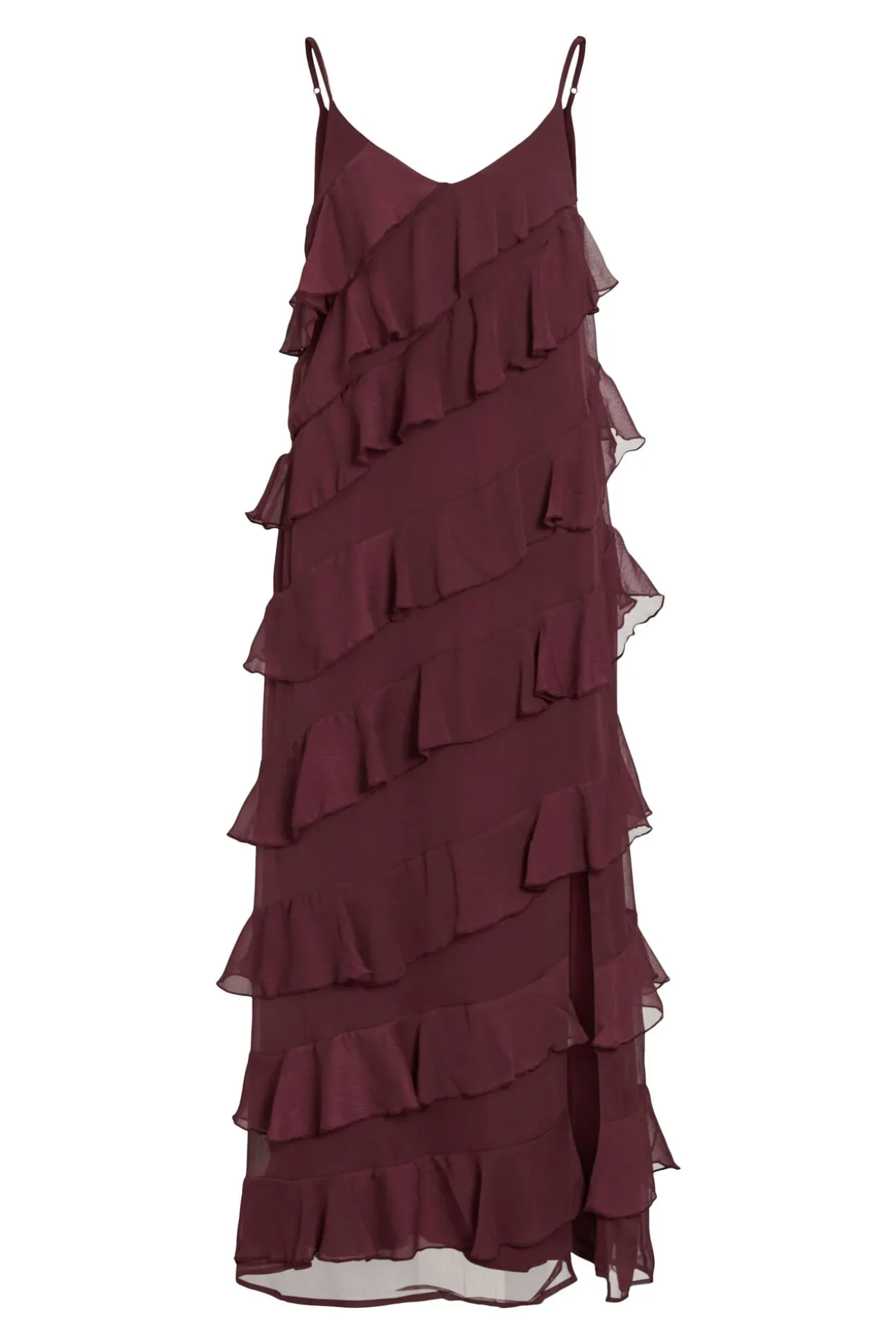 Vestido de fiesta midi con volantes