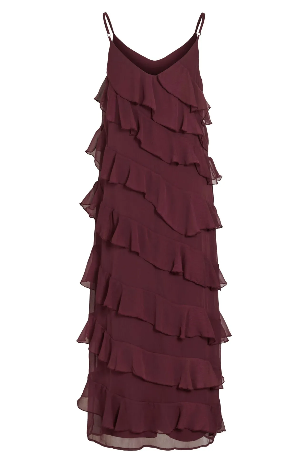 Vestido de fiesta midi con volantes