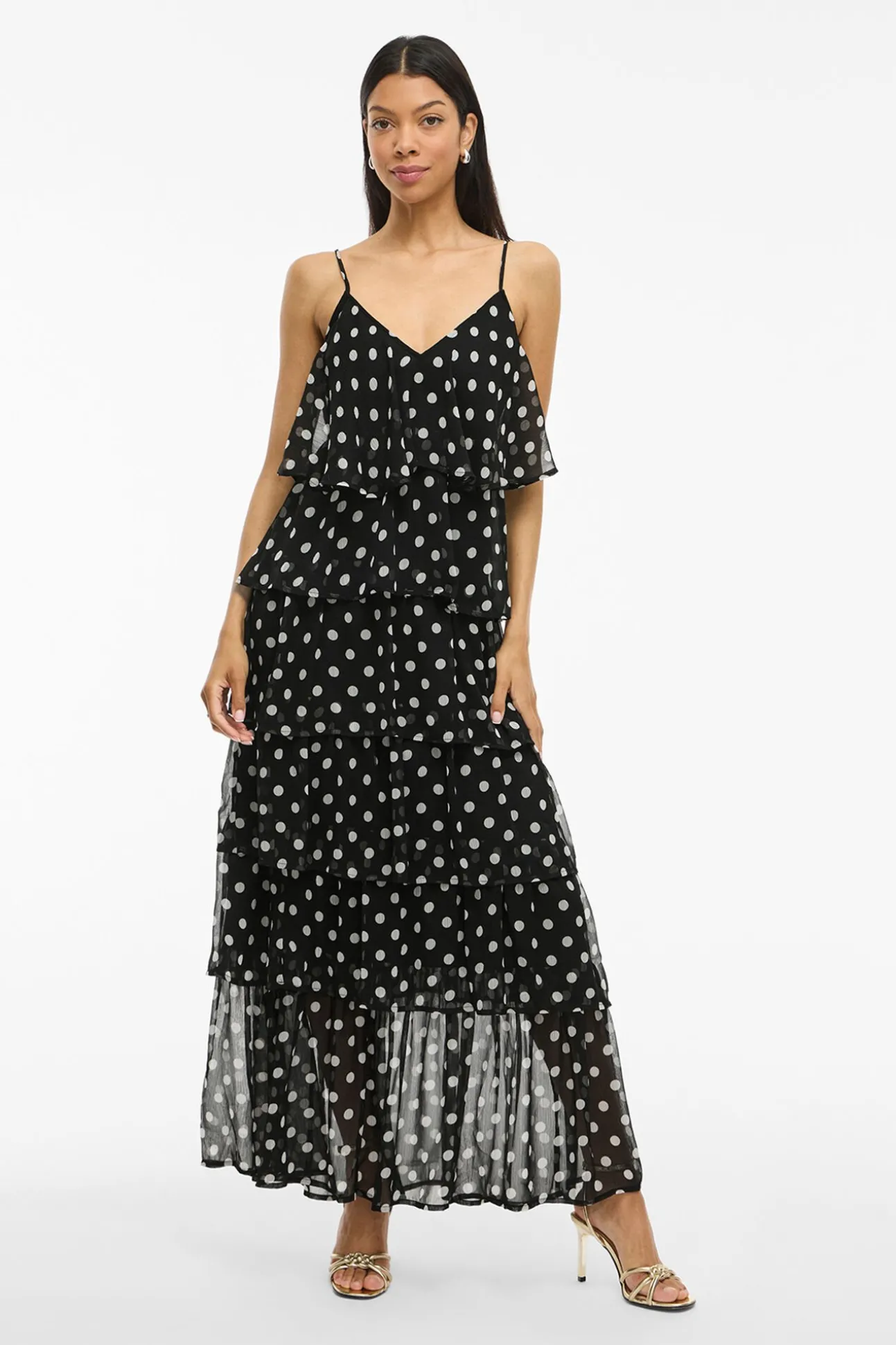 Vestido de gasa con lunares