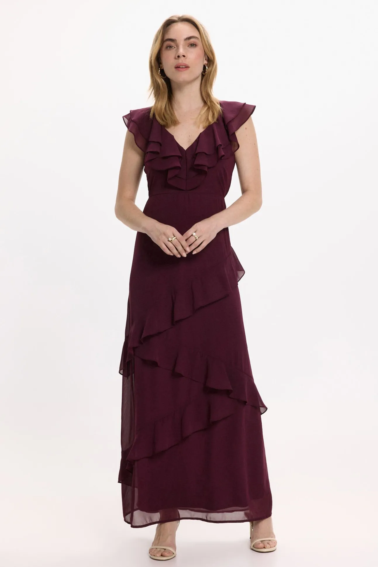 Vestido de gasa midi de fiesta