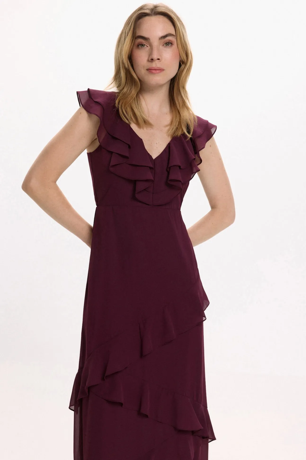 Vestido de gasa midi de fiesta