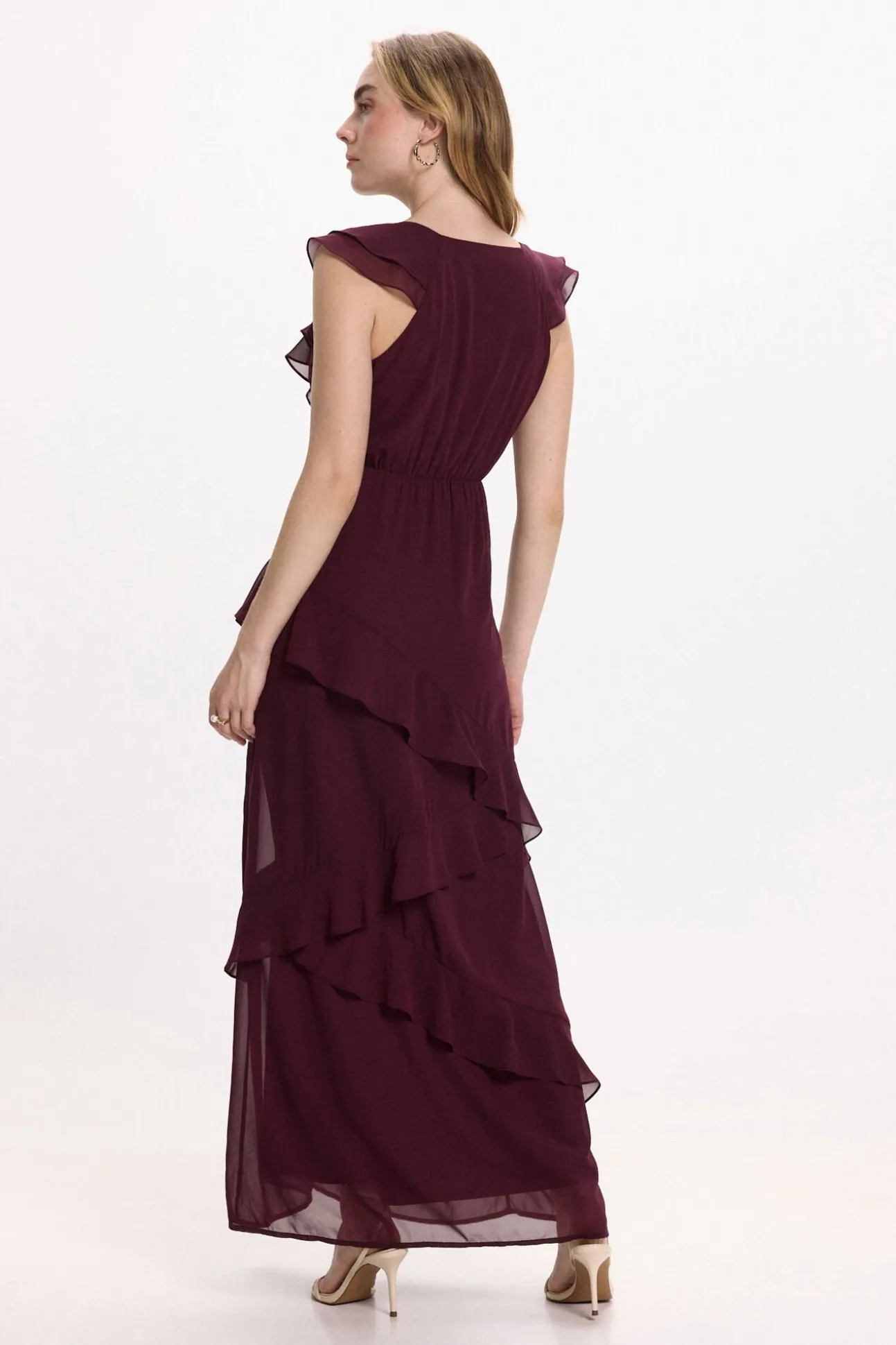 Vestido de gasa midi de fiesta