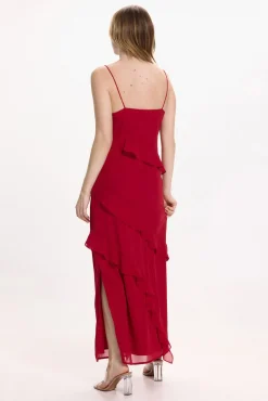 Vestido de gasa midi de fiesta