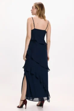 Vestido de gasa midi de fiesta