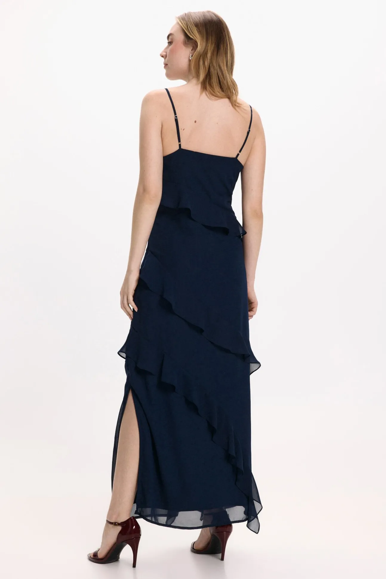 Vestido de gasa midi de fiesta