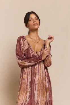 Vestido estampado frunces