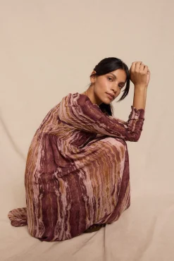 Vestido estampado frunces
