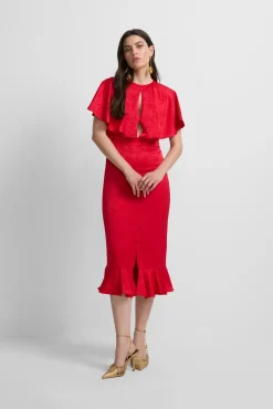 Vestido event collection capa jacquard