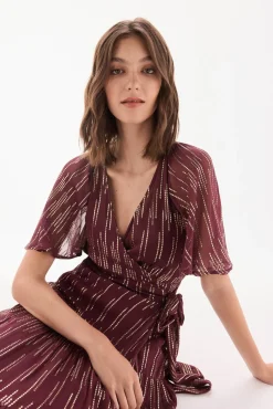 Vestido georgette con lurex