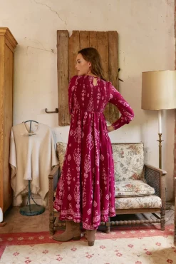 Vestido largo Bella estampado Rhubarb