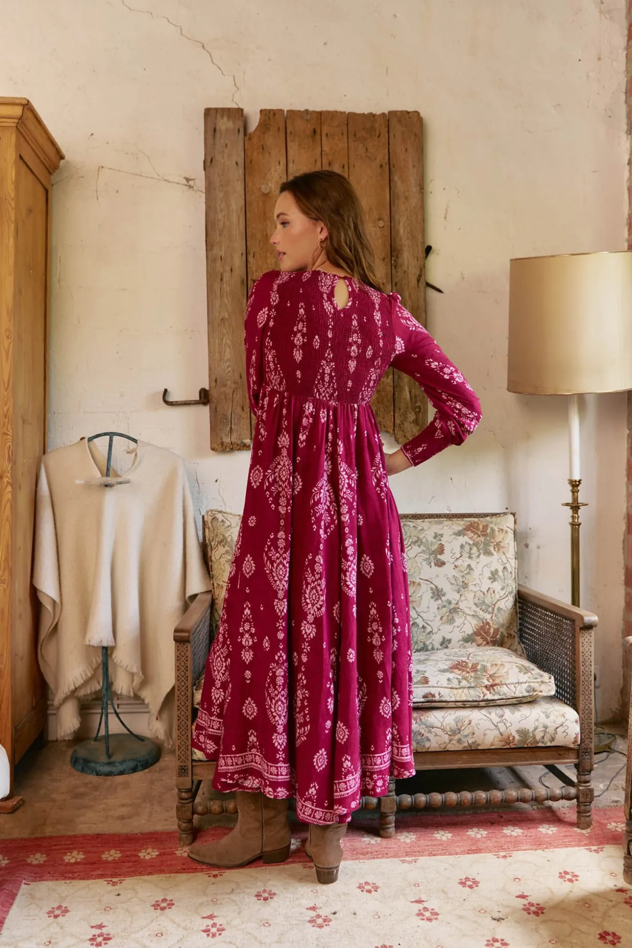 Vestido largo Bella estampado Rhubarb