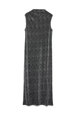Vestido largo con brillos de manga sisa