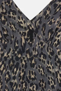 Vestido largo estampado animal print