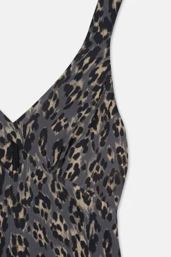 Vestido largo estampado animal print