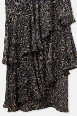 Vestido largo estampado animal print