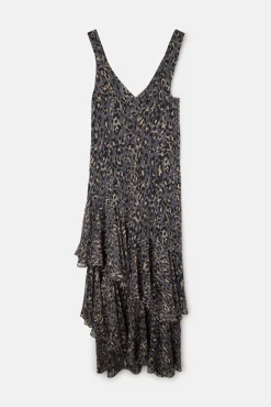 Vestido largo estampado animal print