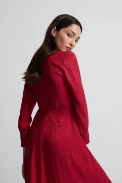Vestido largo nudo jacquard