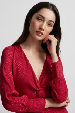 Vestido largo nudo jacquard