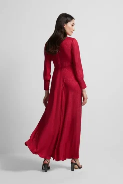 Vestido largo nudo jacquard