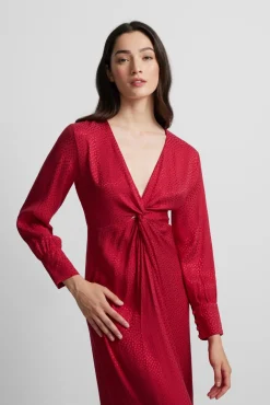 Vestido largo nudo jacquard