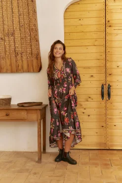 Vestido largo Sabrina estampado monarch