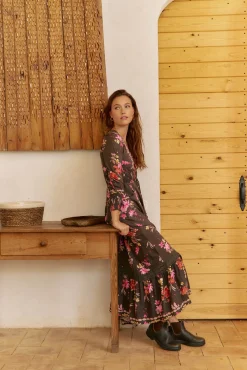 Vestido largo Sabrina estampado monarch