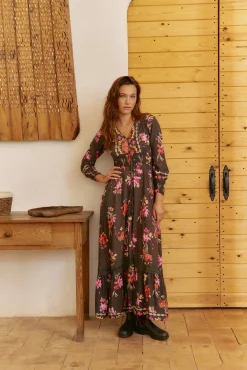 Vestido largo Sabrina estampado monarch