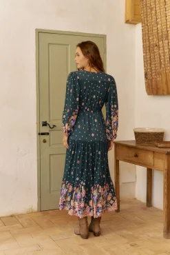 Vestido largo Teresa estampado Rhubarb