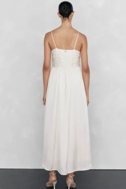 Vestido lencero detalle frunces