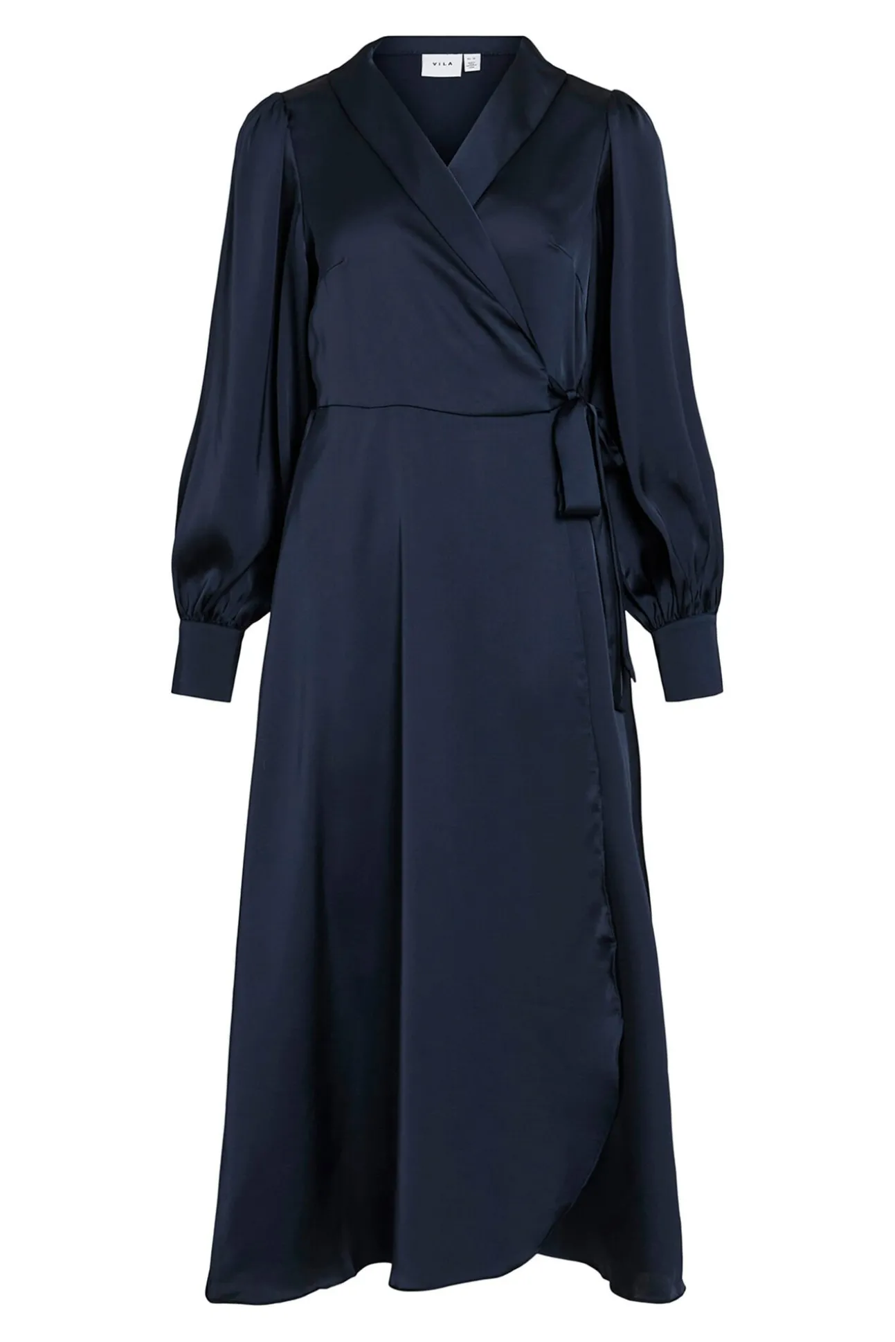 Vestido midi cruzado satinado