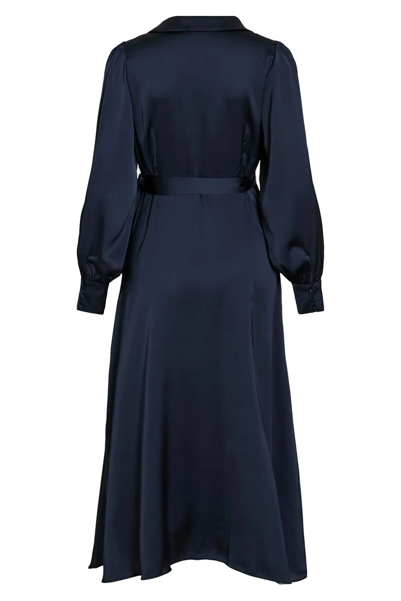 Vestido midi cruzado satinado