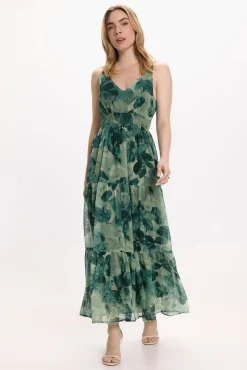 Vestido midi de flores