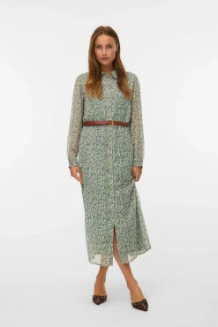 Vestido midi de gasa