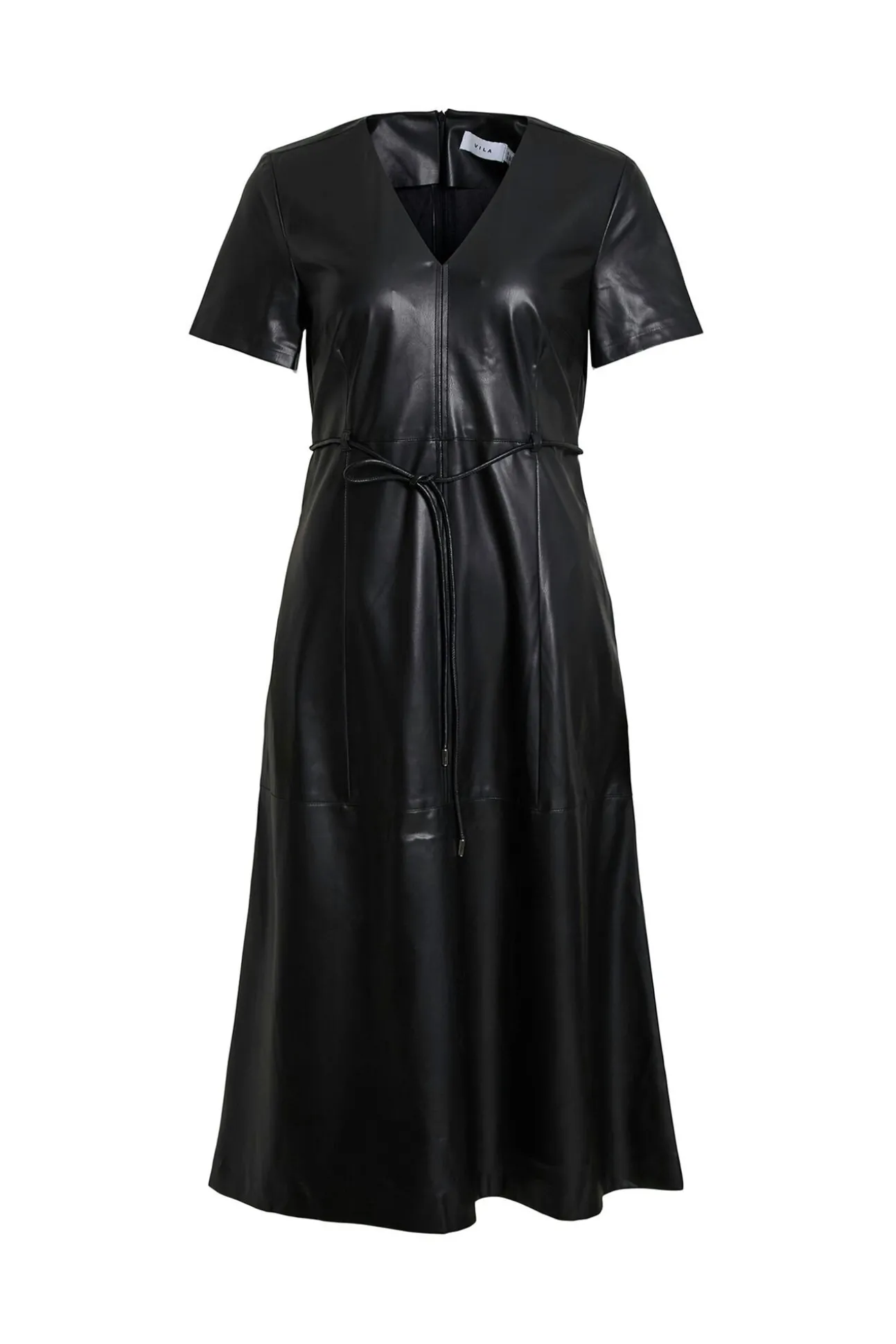 Vestido midi de polipiel