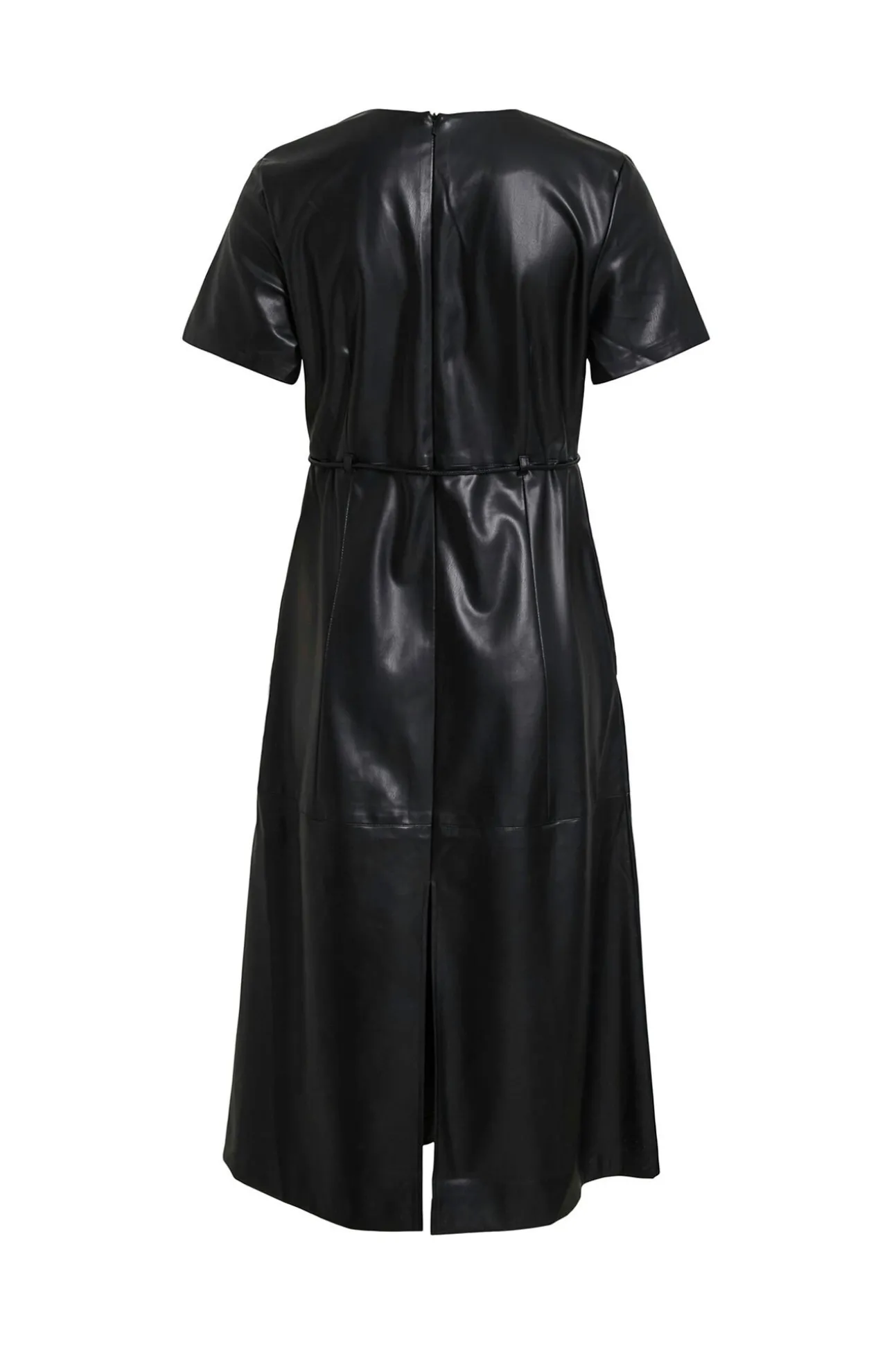 Vestido midi de polipiel