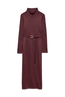 Vestido midi de punto cuello subido