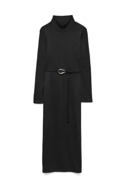Vestido midi de punto cuello subido