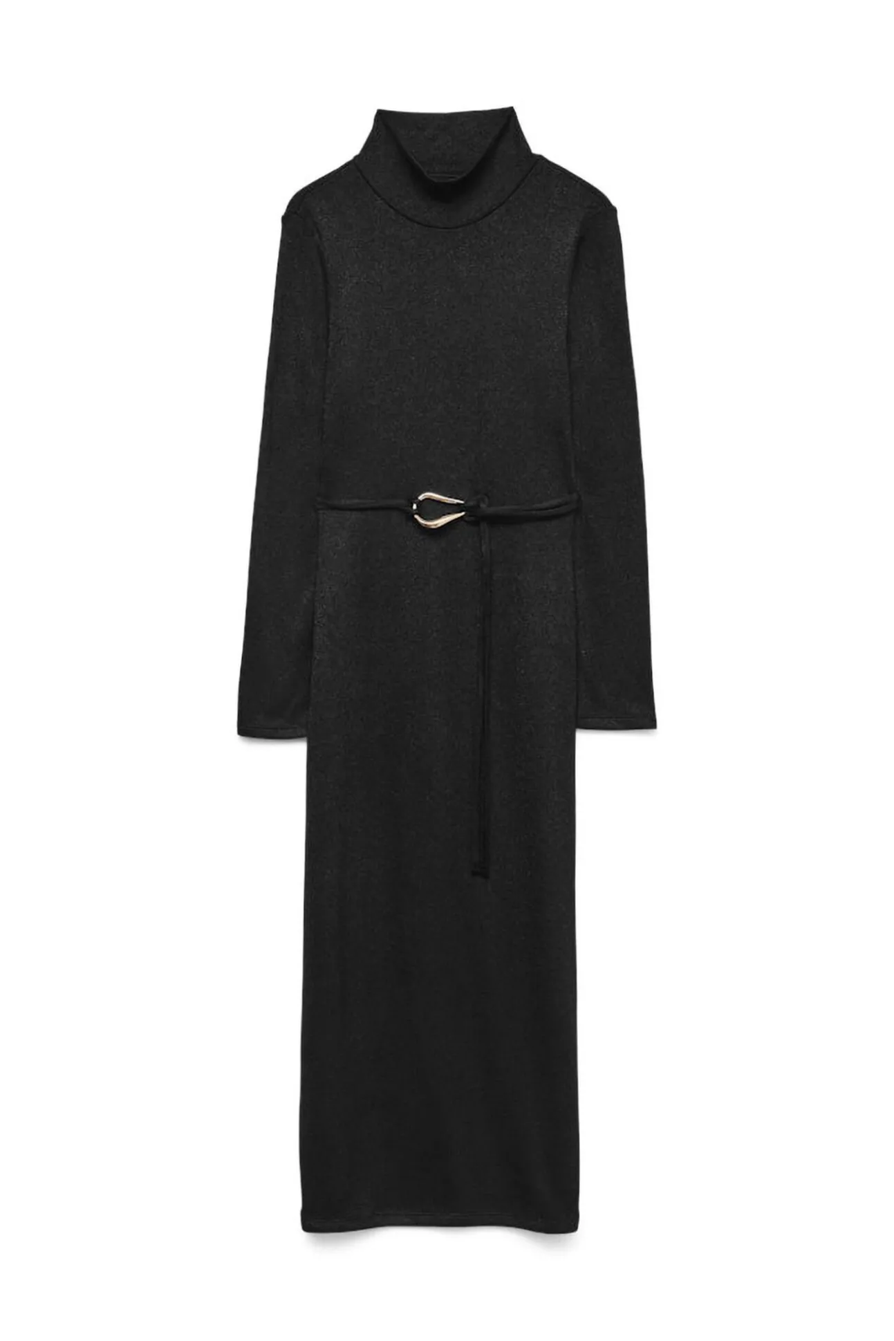 Vestido midi de punto cuello subido