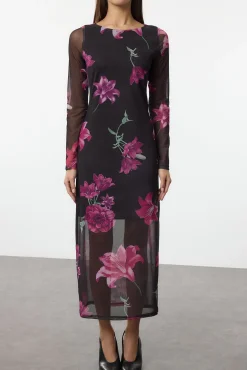 Vestido midi de tul