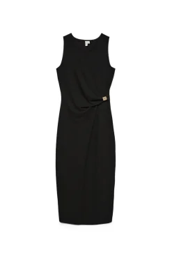 Vestido midi detalle hebilla