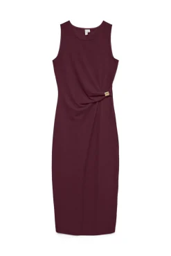 Vestido midi detalle hebilla