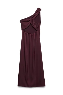 Vestido midi escote asimétrico