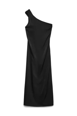 Vestido midi escote asimétrico