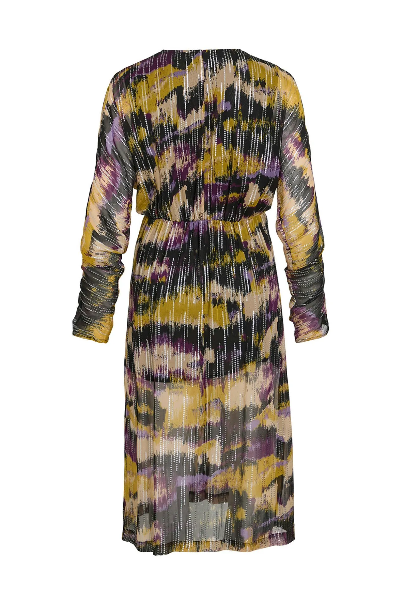 Vestido midi estampado con lúrex