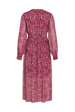Vestido midi estampado con lúrex