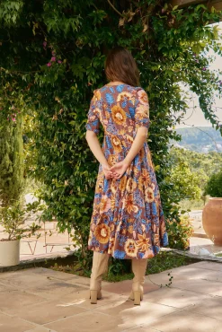 Vestido midi Eve estampado tierra