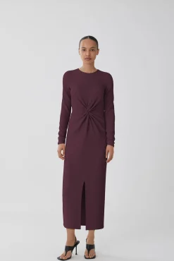 Vestido midi manga larga