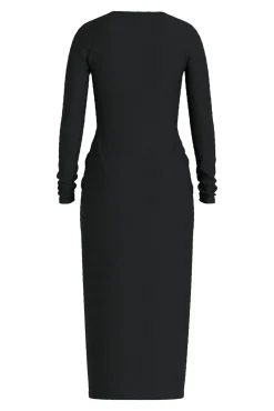 Vestido midi manga larga