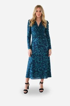 Vestido midi punto estampado